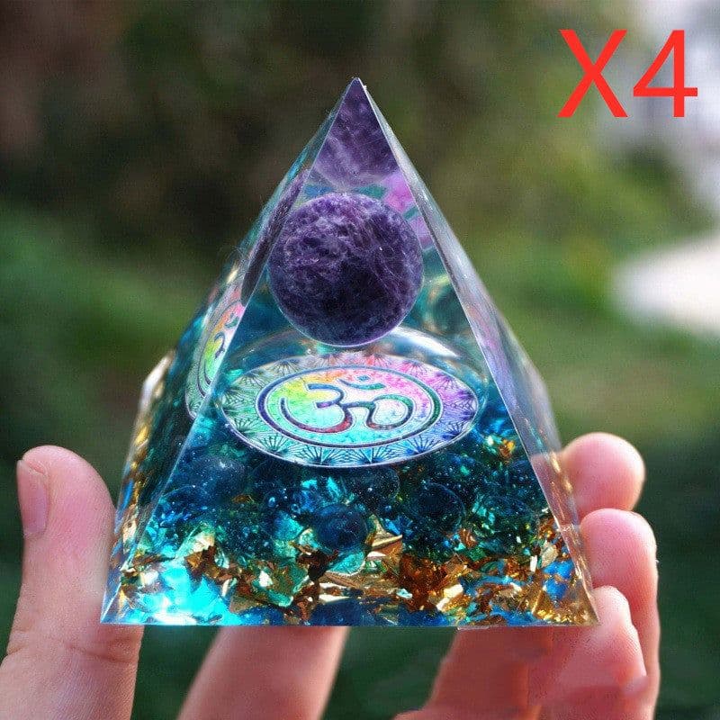 image-Pyramid Decoration Natural Crystal Gravel Energy Tower