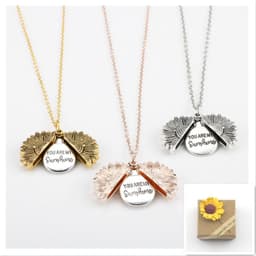 image-Sunflower Double Lettering Necklace