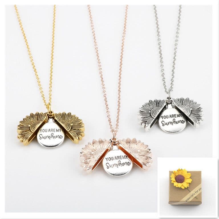 image-Sunflower Double Lettering Necklace