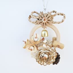 image-Plant Straw Gnawing Ring Natural Wood Slice Pine Cone Toy