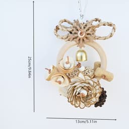 image-Plant Straw Gnawing Ring Natural Wood Slice Pine Cone Toy