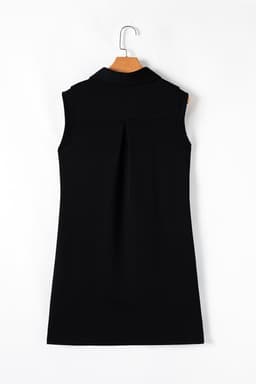 image-Black Sequin Patchwork Mini Dress V Neck