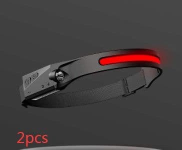 image-COB LED Induction Riding Headlamp Flashlight USB Rechargeable Waterproof Camping Headlight With All Perspectives Hunting Light