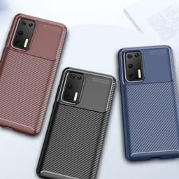 image-Carbon Fibre TPU Black Case - For Huawei P40