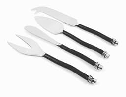 image-Cheese knives set of 4 (Stainless Steel, curved handle)