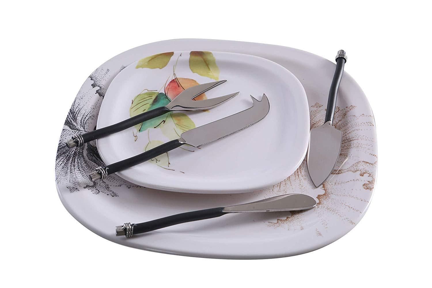 image-Cheese knives set of 4 (Stainless Steel, curved handle)
