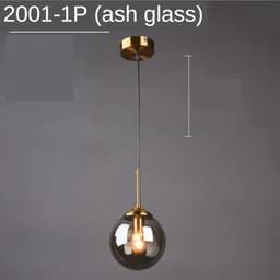 image-Modern Glass Ball Pendant Lighting Fixture Golden Ring Kitchen Dining Room Bedside Hanging Lamps Luminaire Suspension Lights