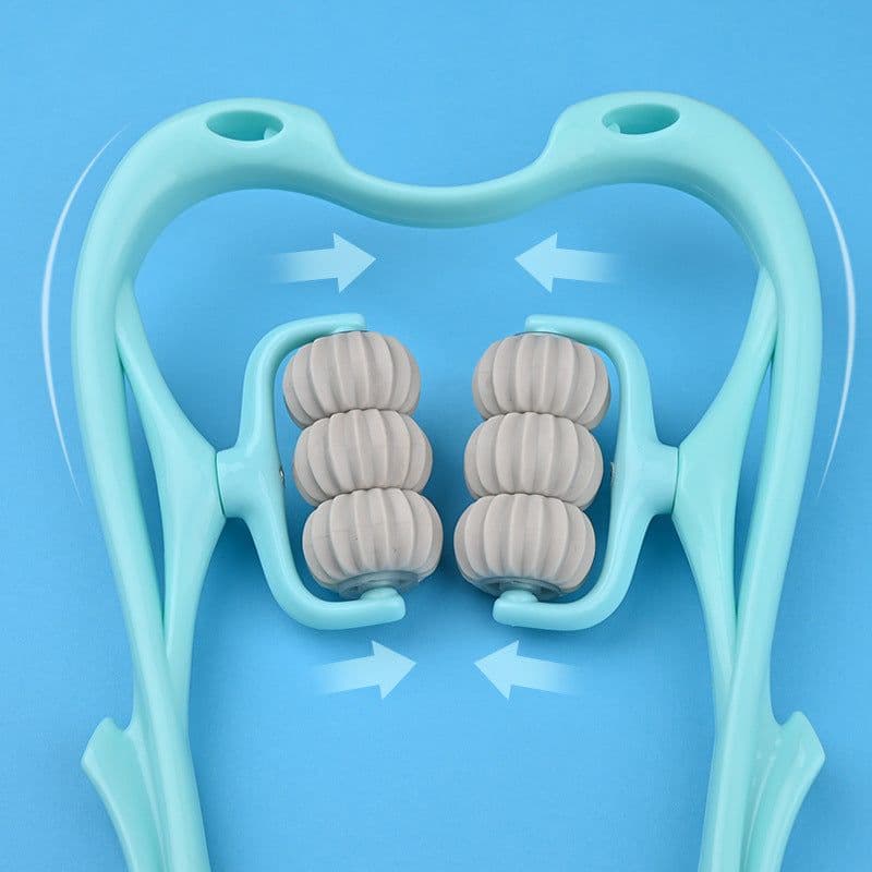 image-Multifunctional Manual Six-wheel Neck Massager Massage Relieve Roller Massage Tool