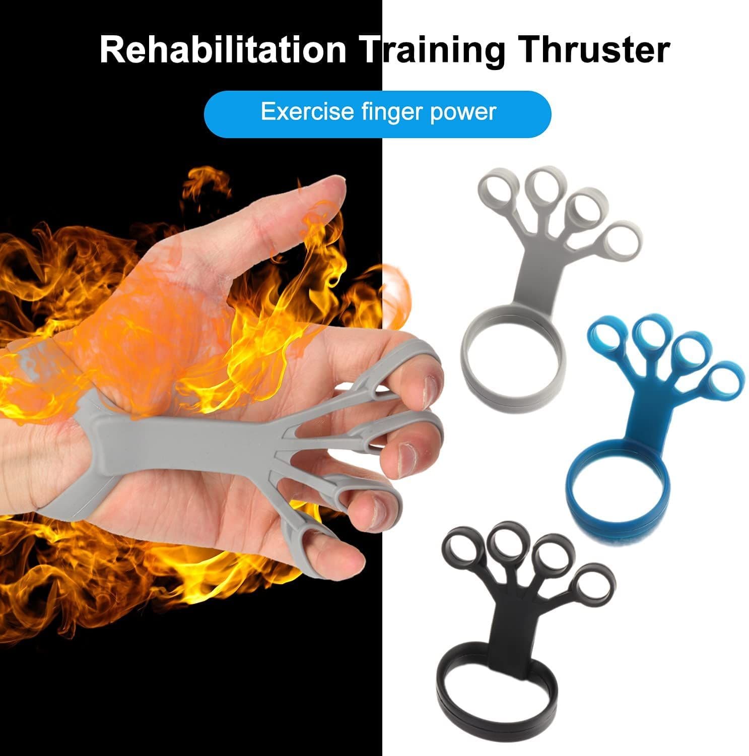 image-Silicone Grip Device Finger Exercise Stretcher Arthritis Hand Grip Trainer Strengthen Rehabilitation Training To Relieve Pain