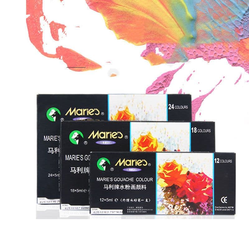 image-Marley Gouache Pigment 12ml Boxed 12 Colors 18 Colors 24 Colors Pigments