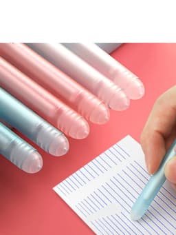 image-Elementary School Students Use An Erasable Gel Pen To Rub The Easy Sassafras Magic Eraser Pen