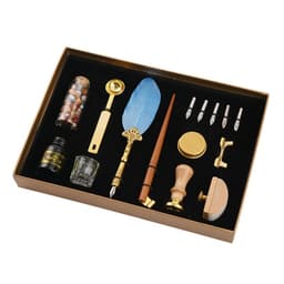image-Creative Dipped Feather Pen Retro Lacquer Stamp Pen Set