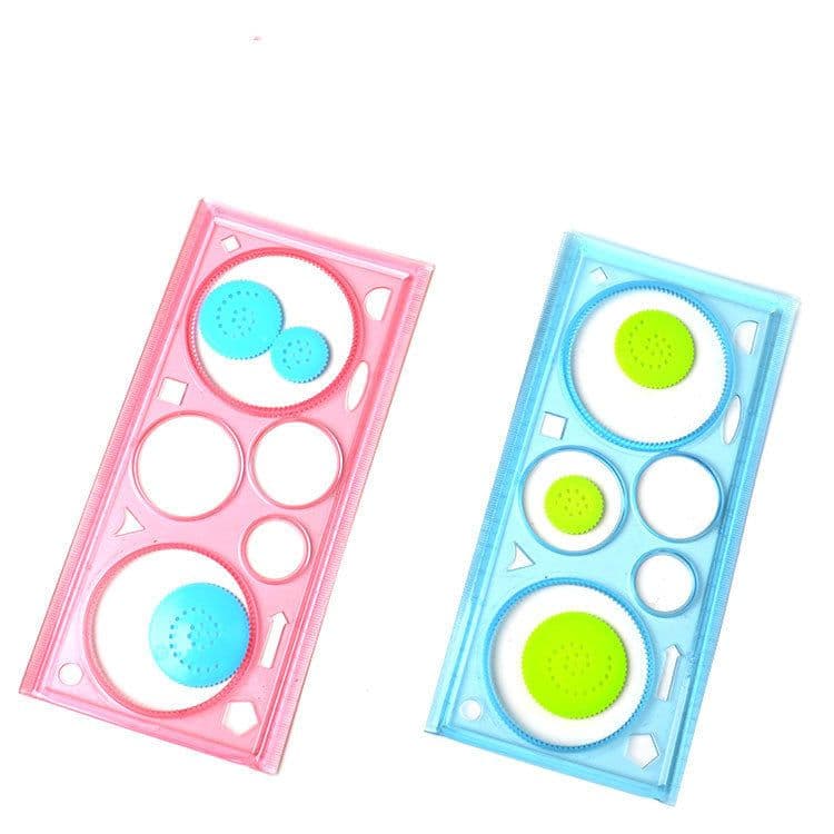 image-Hollow Wreath Template Set Plastic Template Drawing Stationery Ruler Set