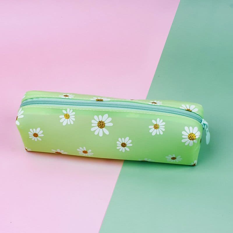 image-Transparent Tpv Girl Cosmetics Daisy Storage Bag Student Pencil Case