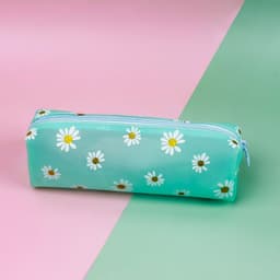 image-Transparent Tpv Girl Cosmetics Daisy Storage Bag Student Pencil Case
