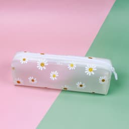 image-Transparent Tpv Girl Cosmetics Daisy Storage Bag Student Pencil Case