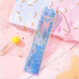 image-Quicksand Into The Oil Bookmark Ruler Cute Laser Girl Heart Ruler Creative Multifunctional Student Stationery Ruler
