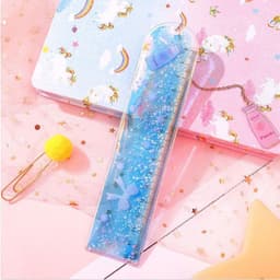 image-Quicksand Into The Oil Bookmark Ruler Cute Laser Girl Heart Ruler Creative Multifunctional Student Stationery Ruler