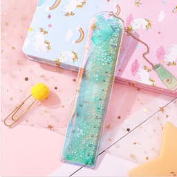 image-Quicksand Into The Oil Bookmark Ruler Cute Laser Girl Heart Ruler Creative Multifunctional Student Stationery Ruler
