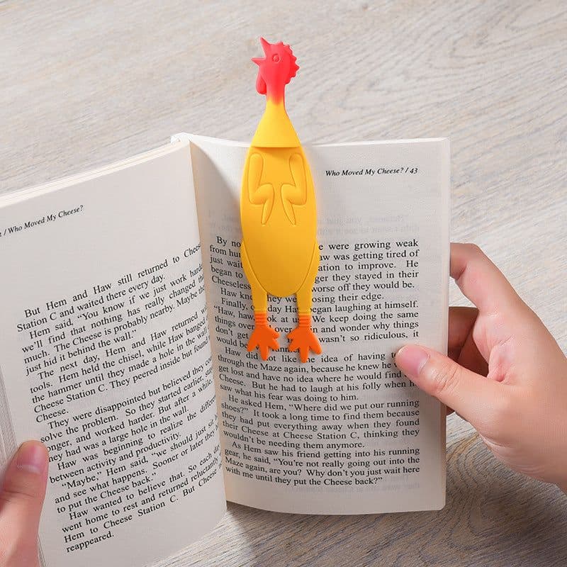 image-Creative Silicone Screaming Chicken Reading Bookmark