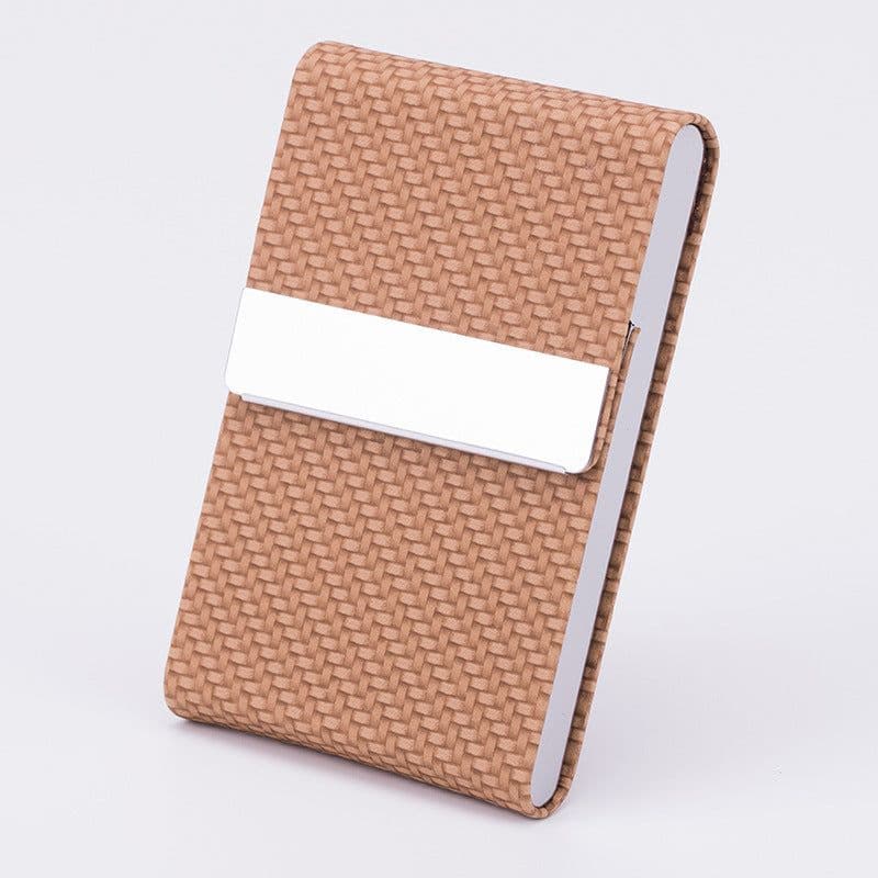 image-Business Fashion Male Stainless Steel Thick Cigarette Case Anti-pressure Sticker PU Office Gift Box