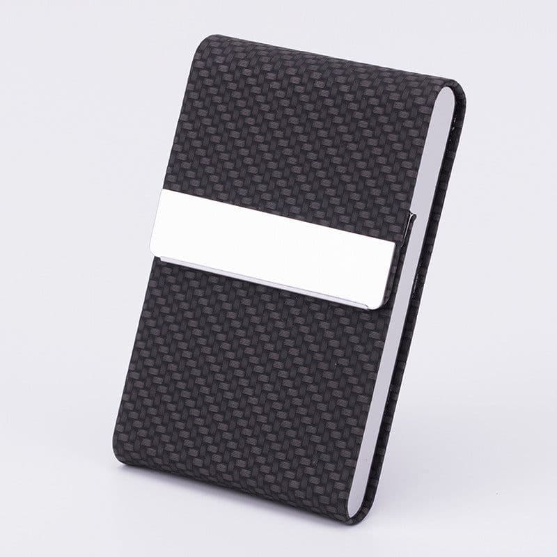 image-Business Fashion Male Stainless Steel Thick Cigarette Case Anti-pressure Sticker PU Office Gift Box
