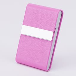 image-Business Fashion Male Stainless Steel Thick Cigarette Case Anti-pressure Sticker PU Office Gift Box