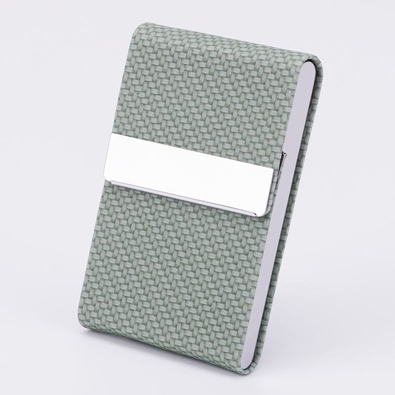 image-Business Fashion Male Stainless Steel Thick Cigarette Case Anti-pressure Sticker PU Office Gift Box