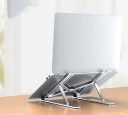 image-Laptop Aluminum Alloy Desktop Heightening Bracket Heat Dissipation Folding Portable Storage Base Lifter