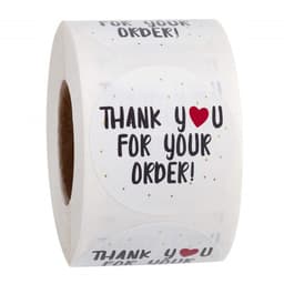 image-Round Thank You For Ordering Sticker Store Gift White Label Sticker 500 Pcs