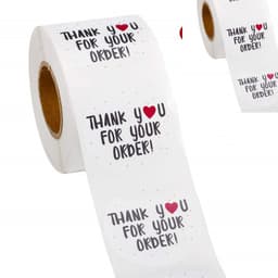image-Round Thank You For Ordering Sticker Store Gift White Label Sticker 500 Pcs