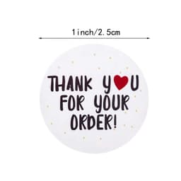 image-Round Thank You For Ordering Sticker Store Gift White Label Sticker 500 Pcs