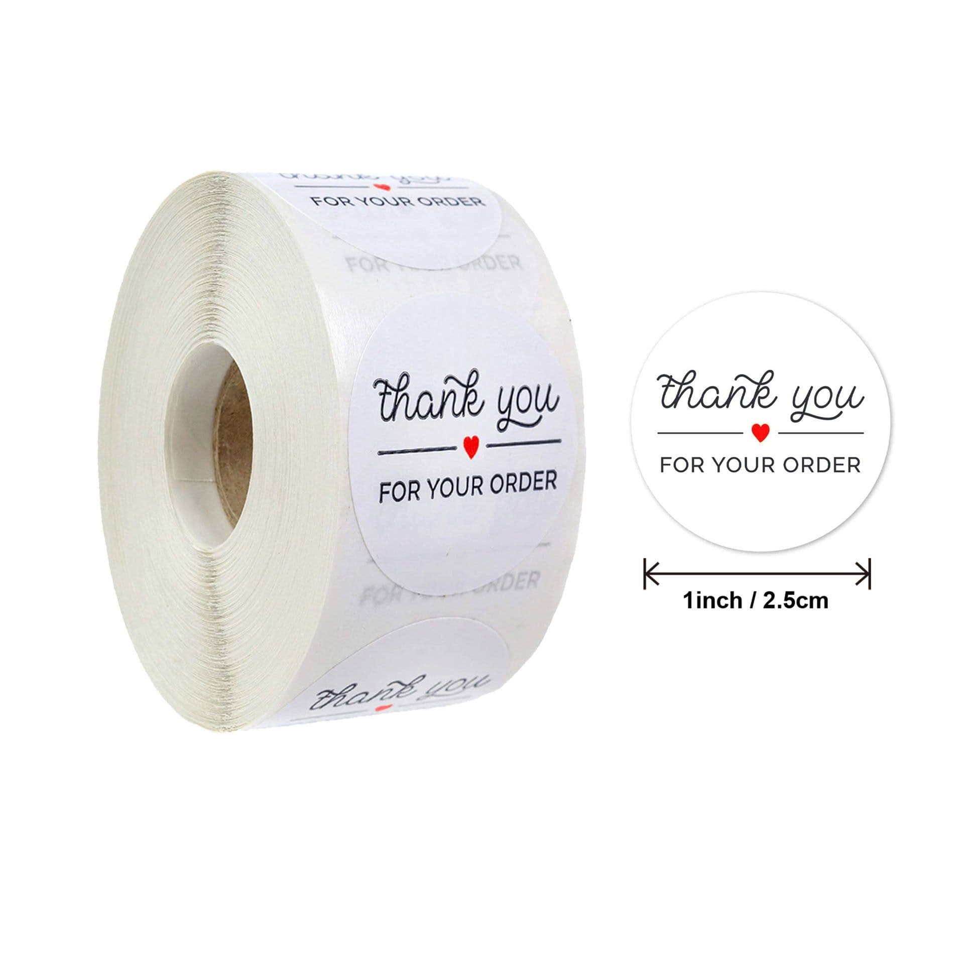 image-Round Thank You For Ordering Sticker Store Gift White Label Sticker 500 Pcs