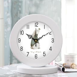 image-Living Room American Simple Wooden Clock Table Clock Mute Modern Bedroom Table Clock