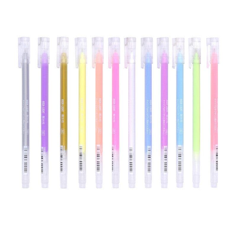 image-Shiny Metal Quicksand Pen Pearlescent Painting Water Pen Vibrato Jelly Pen