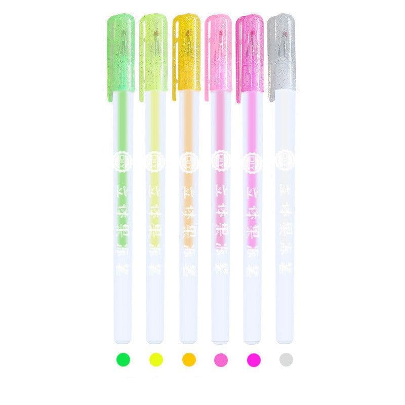 image-Shiny Metal Quicksand Pen Pearlescent Painting Water Pen Vibrato Jelly Pen