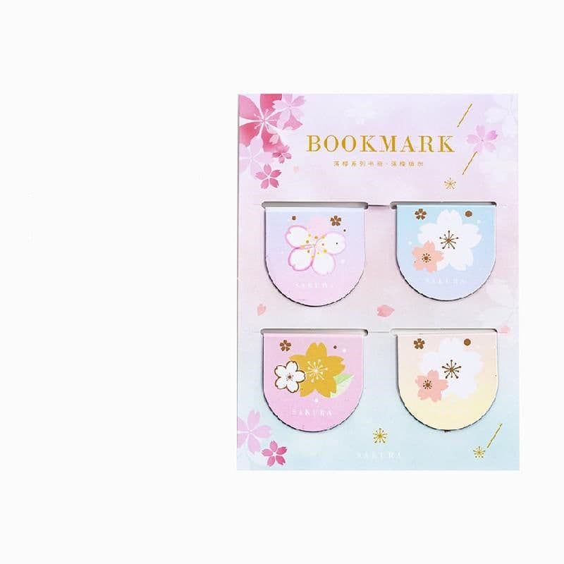 image-Yanji Magnetic Bookmarks Falling Sakura Series Cute Girl Gift Book Folder Fridge Magnet 4 Styles