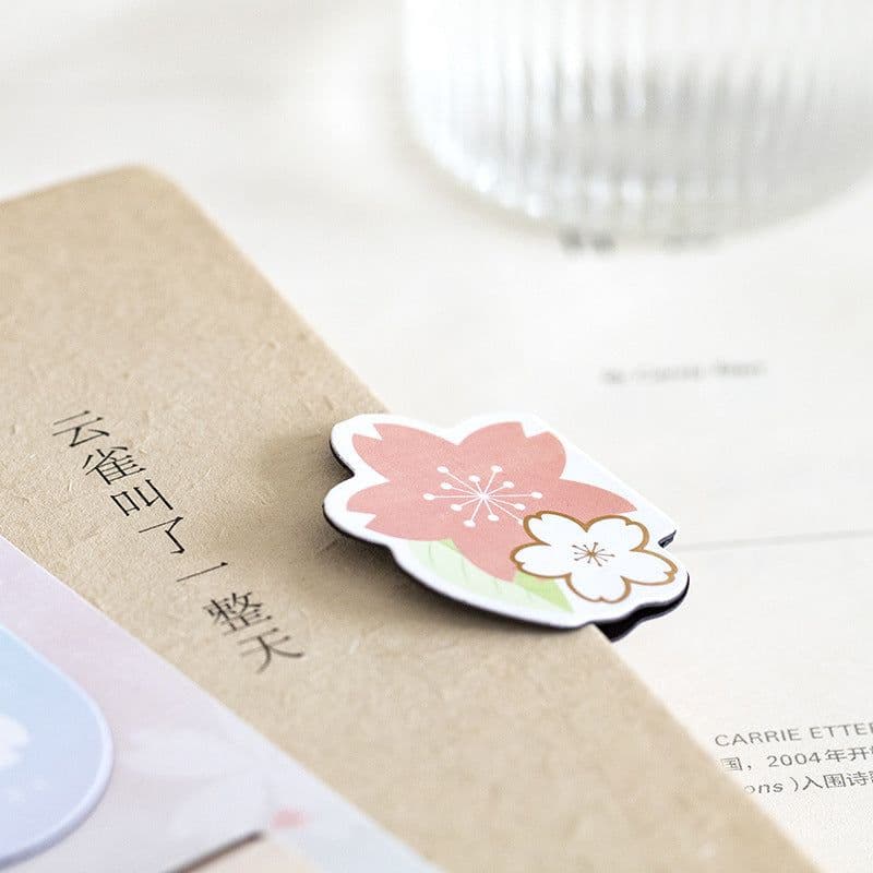 image-Yanji Magnetic Bookmarks Falling Sakura Series Cute Girl Gift Book Folder Fridge Magnet 4 Styles