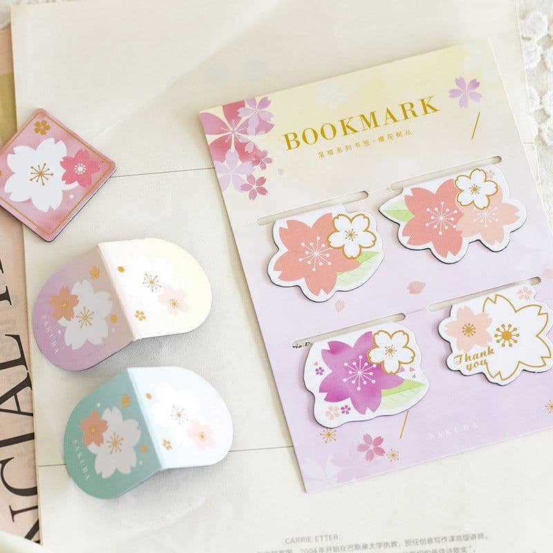 image-Yanji Magnetic Bookmarks Falling Sakura Series Cute Girl Gift Book Folder Fridge Magnet 4 Styles