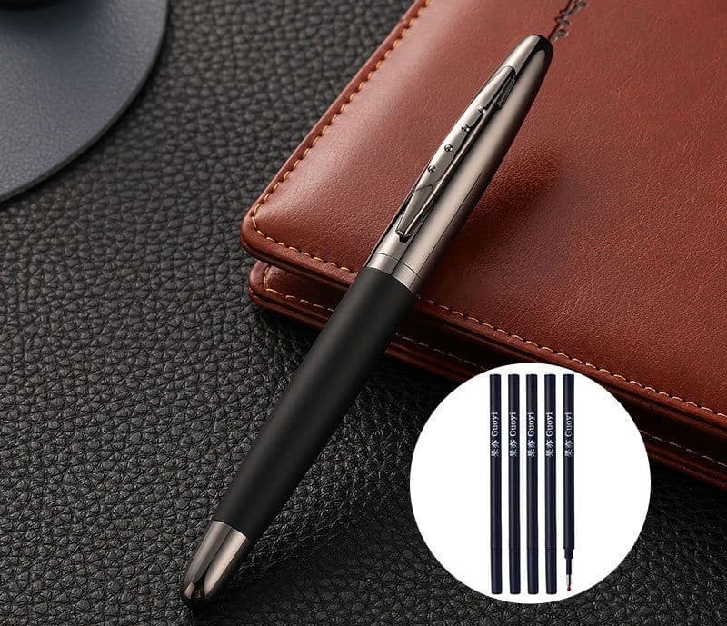 image-Heavy Hand Signature Pen Metal Jewel Pen Business Simple Anti Slip Custom Neutral Signature Lettering Pen