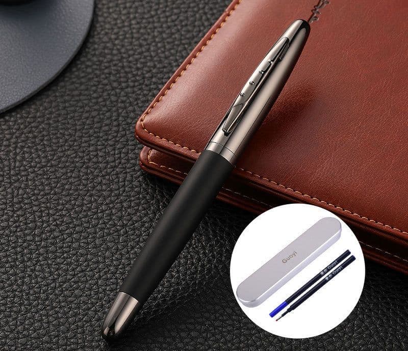 image-Heavy Hand Signature Pen Metal Jewel Pen Business Simple Anti Slip Custom Neutral Signature Lettering Pen
