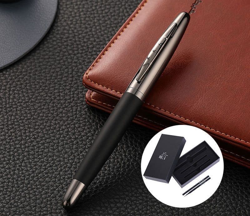 image-Heavy Hand Signature Pen Metal Jewel Pen Business Simple Anti Slip Custom Neutral Signature Lettering Pen