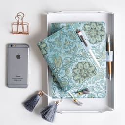image-Notebook And Notepad Flying Blue Flower Series