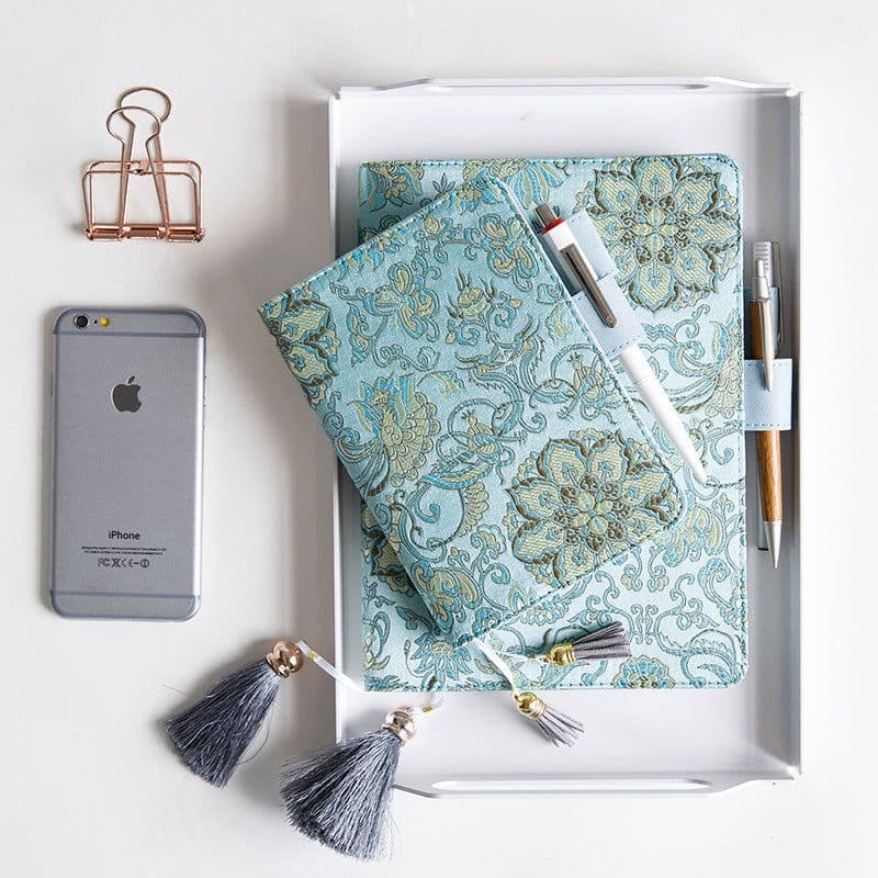 image-Notebook And Notepad Flying Blue Flower Series