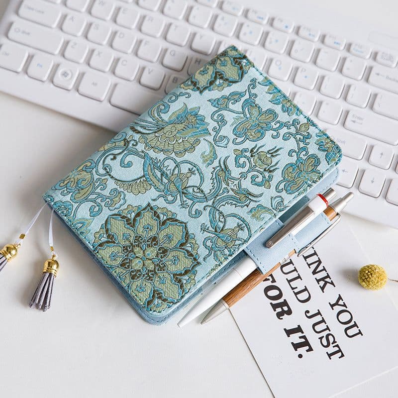 image-Notebook And Notepad Flying Blue Flower Series