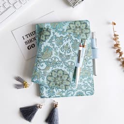 image-Notebook And Notepad Flying Blue Flower Series