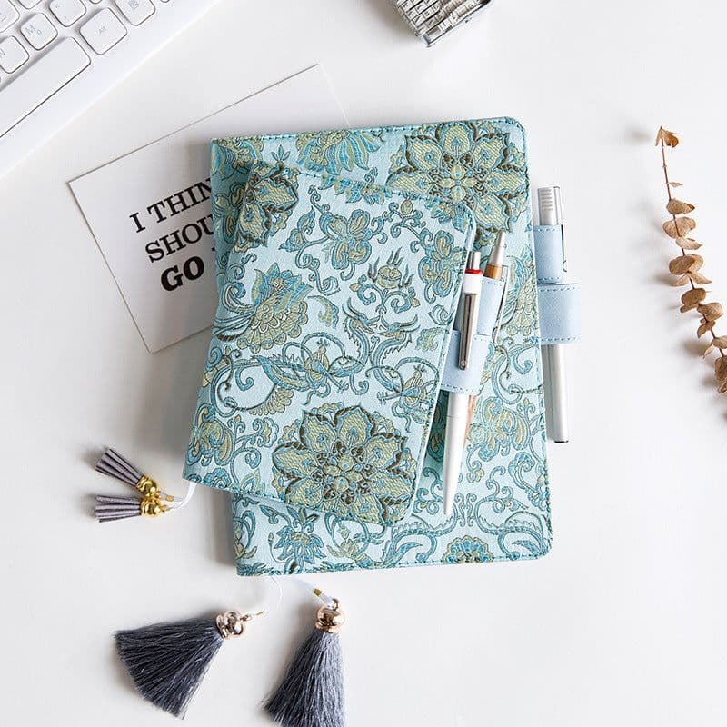 image-Notebook And Notepad Flying Blue Flower Series