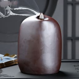 image-Guanyin Sitting Lotus Back Flow Incense Burner Ceramics For Buddha At Home
