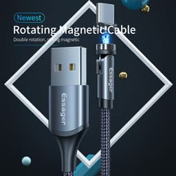 image-Essager Rotate Magnetic Cable 360 Degree USB Type C Charging Cable Fast Charging Magnet Charger 540 Rotate Micro Magnetic Cable
