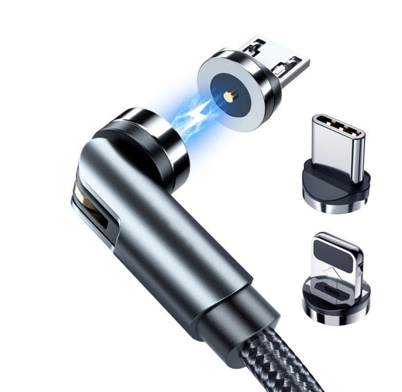 image-Essager Rotate Magnetic Cable 360 Degree USB Type C Charging Cable Fast Charging Magnet Charger 540 Rotate Micro Magnetic Cable
